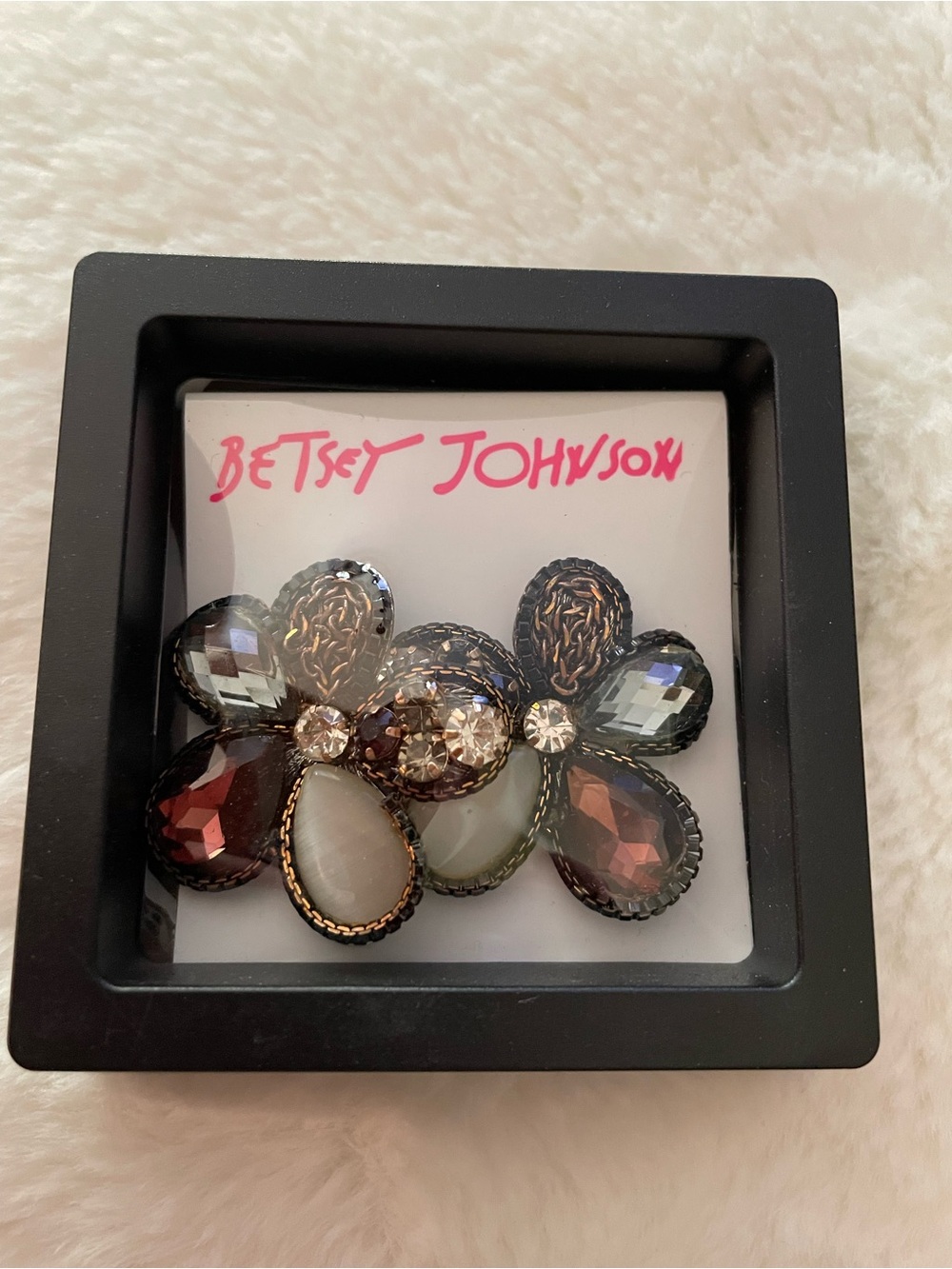 đSOLD! Betsey Johnson Multi-Color Crystal Floral earrings new